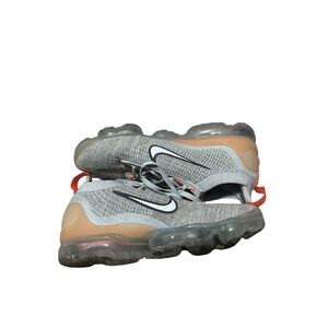 Nike Air VaporMax Flyknit Shoes - Gray and Orange